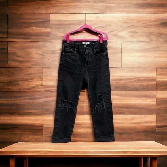 Free People Bren Boyfriend Jeans - Black Magic - Size 24 Button fly - Picture 10 of 15